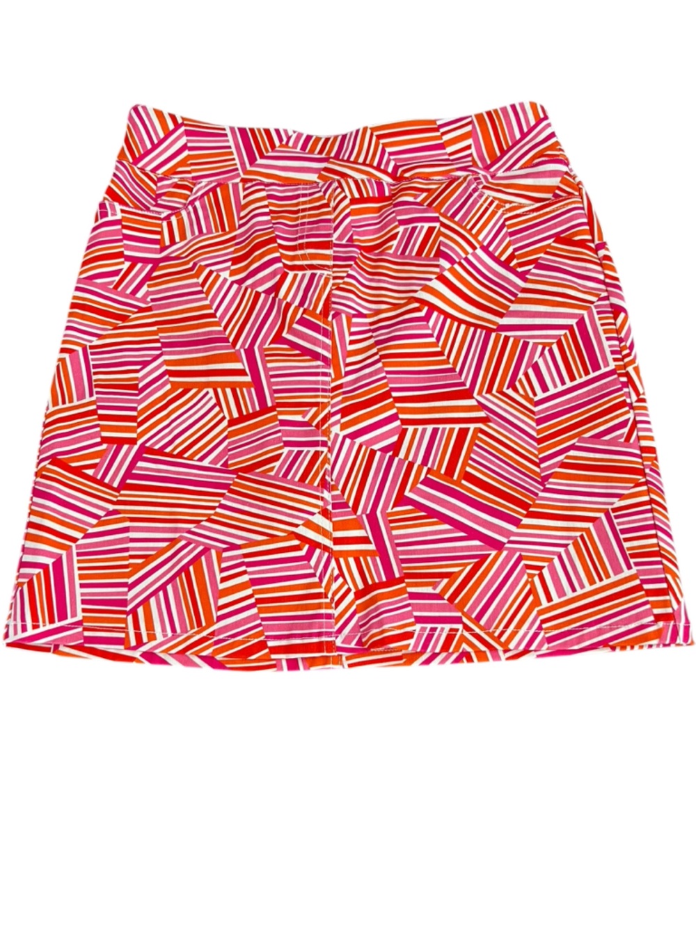Slim-Sation Skort Size 4 Pink Orange Geometric Print Pull On Golf Athleisure